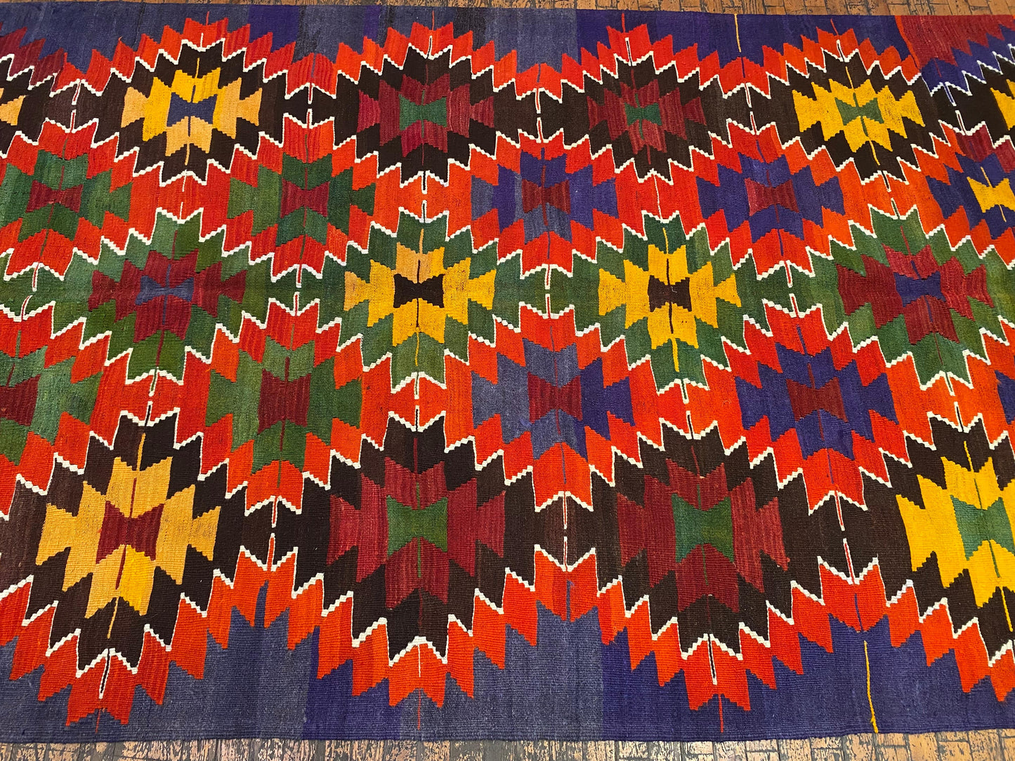 Colorful Geometric Handmade Kilim Rug Cappadocia Rug Collection