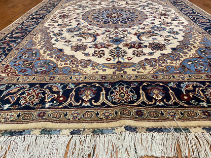 Classic Handmade Wool Oriental Carpet with Geometric Layout 5”x7”