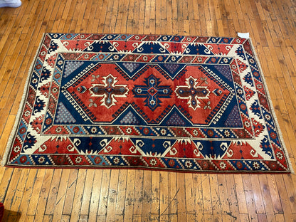 Vintage Dösemealtı Handmade Turkish Rug – Traditional Anatolian Wool Carpet 4x6ft
