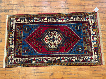 Handmade Cappadocia Rug, Authentic Yahyali Design from Central Anatolia 3x5ft