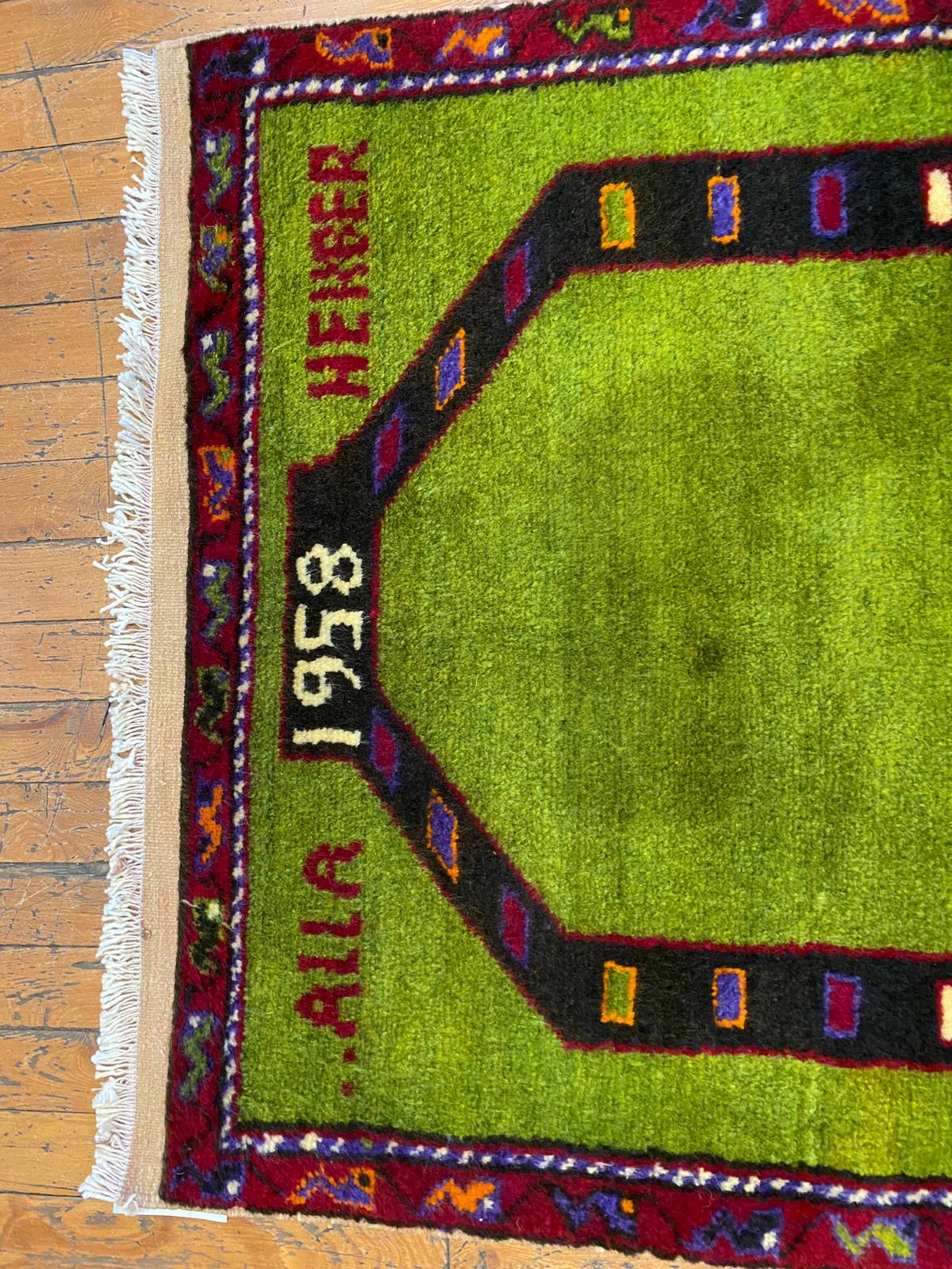 Green Anatolian Handmade Rug Cappadocia Rug Collection