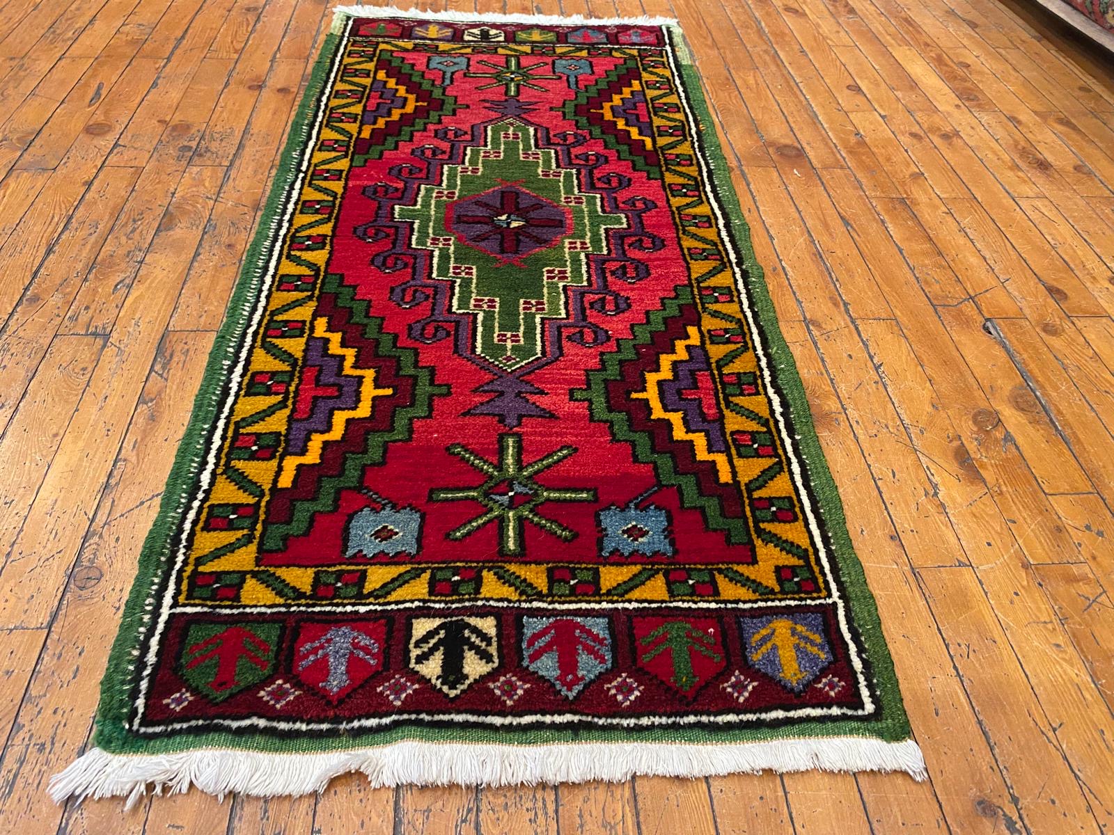Authentic Tribal Turkish Kilim Rug 2x4 ft - Handwoven Vintage