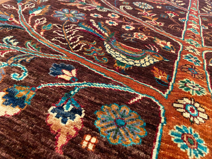 Brown Wool Carpet - Natural Dye Area Rug 4x6ft Cappadocia Rug Collection