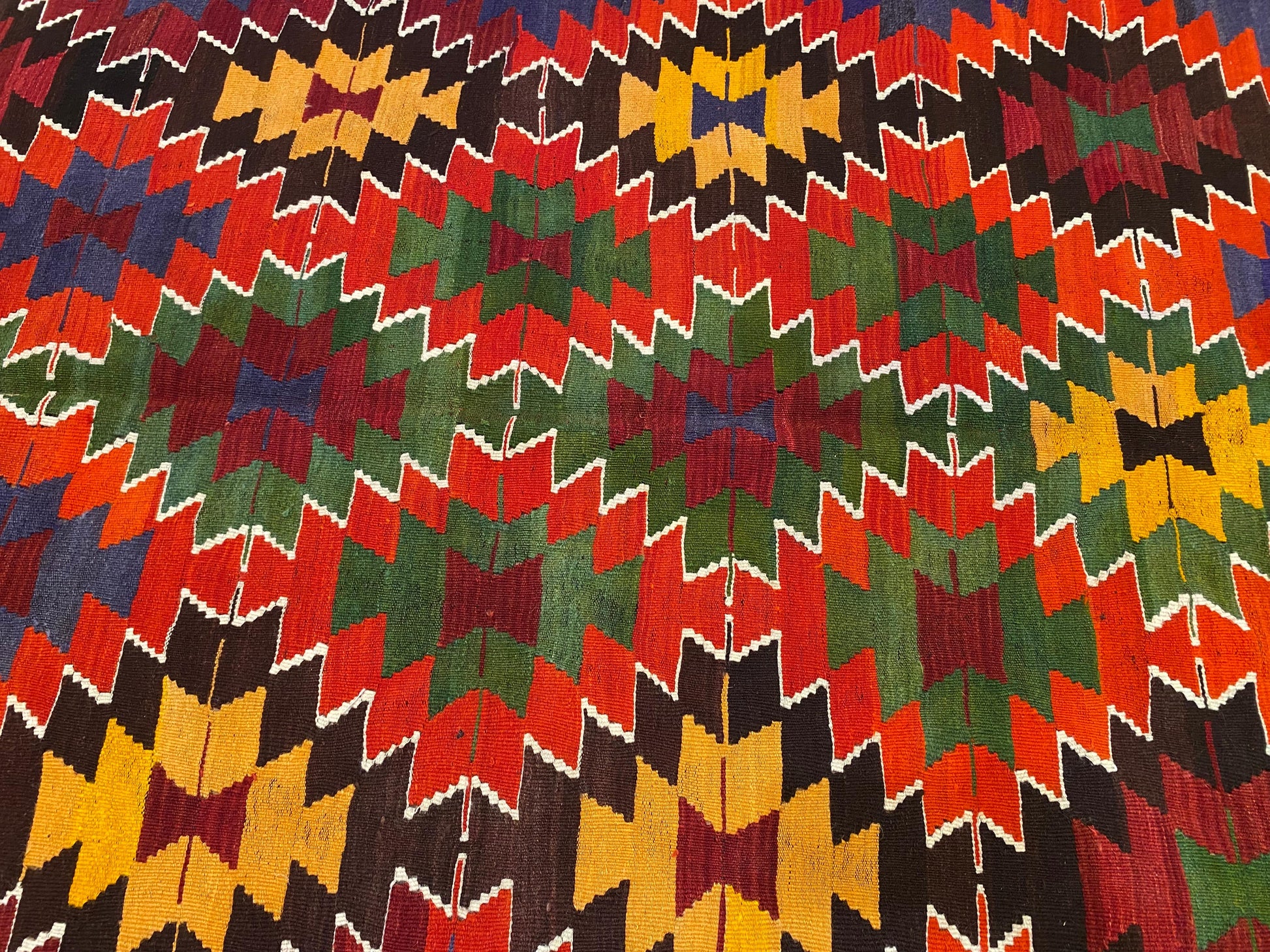 Colorful Geometric Handmade Kilim Rug Cappadocia Rug Collection