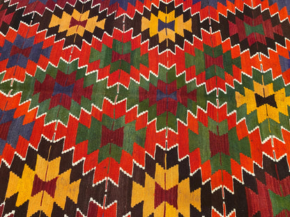 Colorful Geometric Handmade Kilim Rug Cappadocia Rug Collection