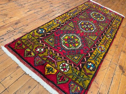 Antique Small Turkish Rug 2x5 - Vintage Handwoven Rug
