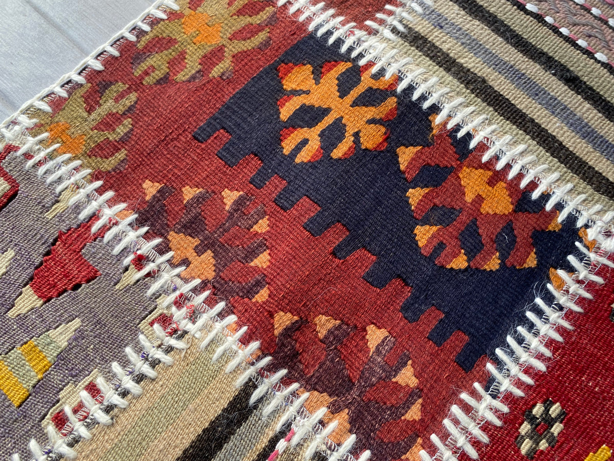 Colorful Turkish Patchwork Rug 2x3ft Cappadocia Rug Collection