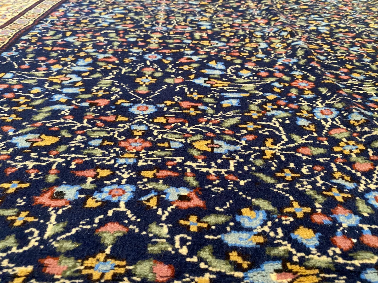 Handmade Turkish Floral Rug - Premium Vintage Oriental Carpet 6x7 Feet