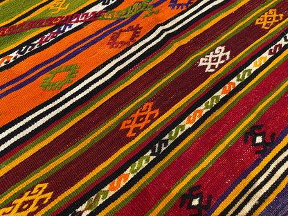 Vintage Anatolian Kilim with Natural Dyes and Unique Motifs Cappadocia Rug Collection
