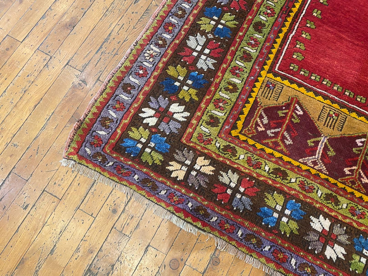 Anatolian Natural Dye Perfect Condition Area Antique Rug Cappadocia Rug Collection
