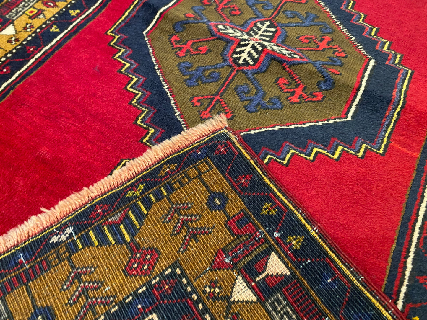 Turkish Wool Rug from Cappadocia ,Yahyali Pattern ,Double Knotted, Natural Dyes