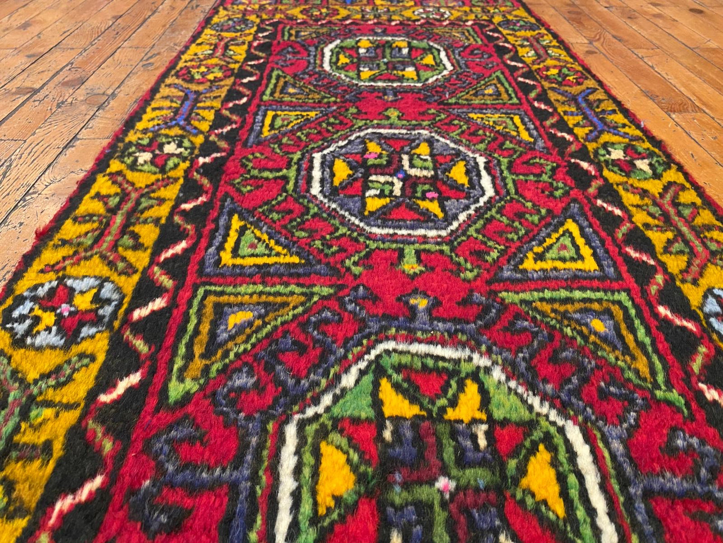 Antique Small Turkish Rug 2x5 - Vintage Handwoven Rug