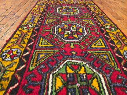 Antique Small Turkish Rug 2x5 - Vintage Handwoven Rug