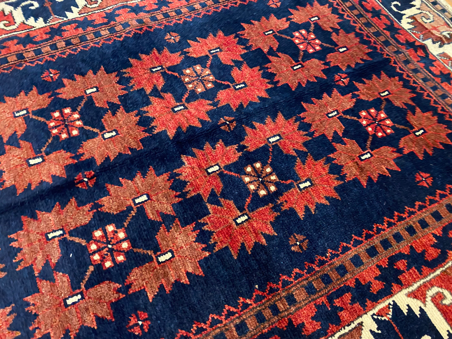 Geometric Handwoven Area Turkish Rug 4x6ft