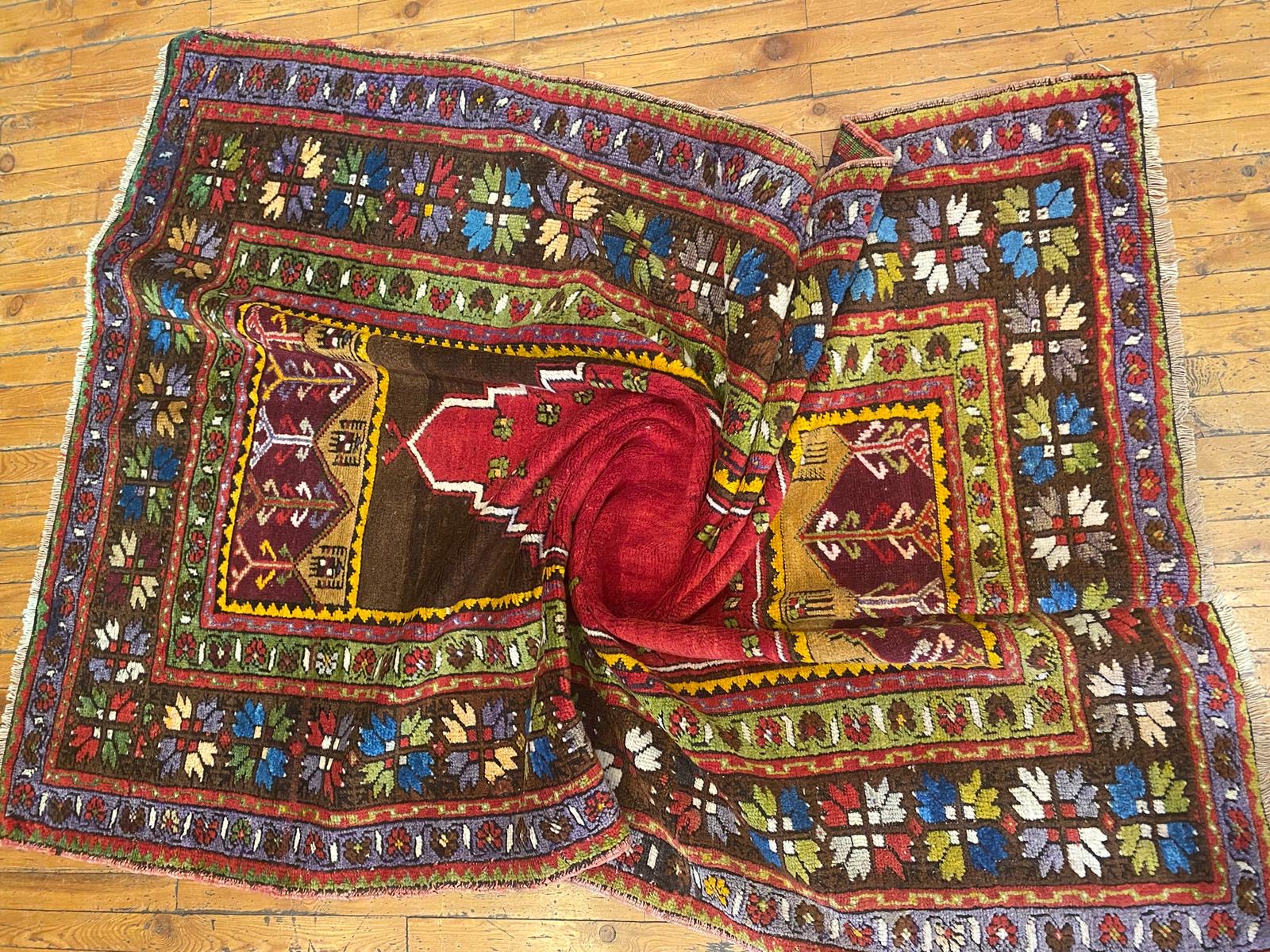 Anatolian Natural Dye Perfect Condition Area Antique Rug Cappadocia Rug Collection