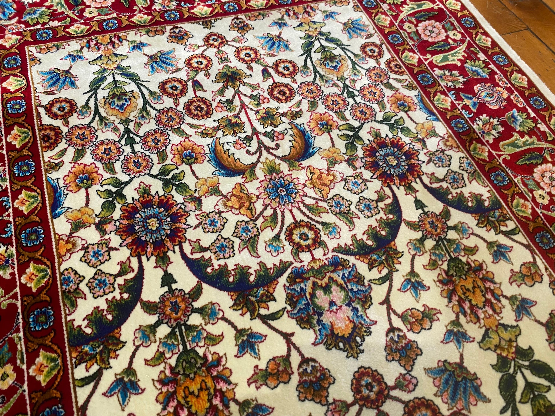 Hereke Silk Runner Rug 2x6 ft - Turkish Hallway Carpet ADN Cappadocia Rug Collection