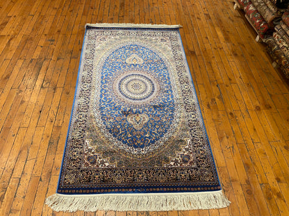 Medallion Traditional Turkish Silk Rug 3x5 ft - Hereke Quality Cappadocia Rug Collection