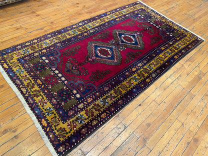 Cappadocia Yahyali Anatolian Turkish Rug 4x6 ft - Handwoven Vintage Wool Carpet Cappadocia Rug Collection