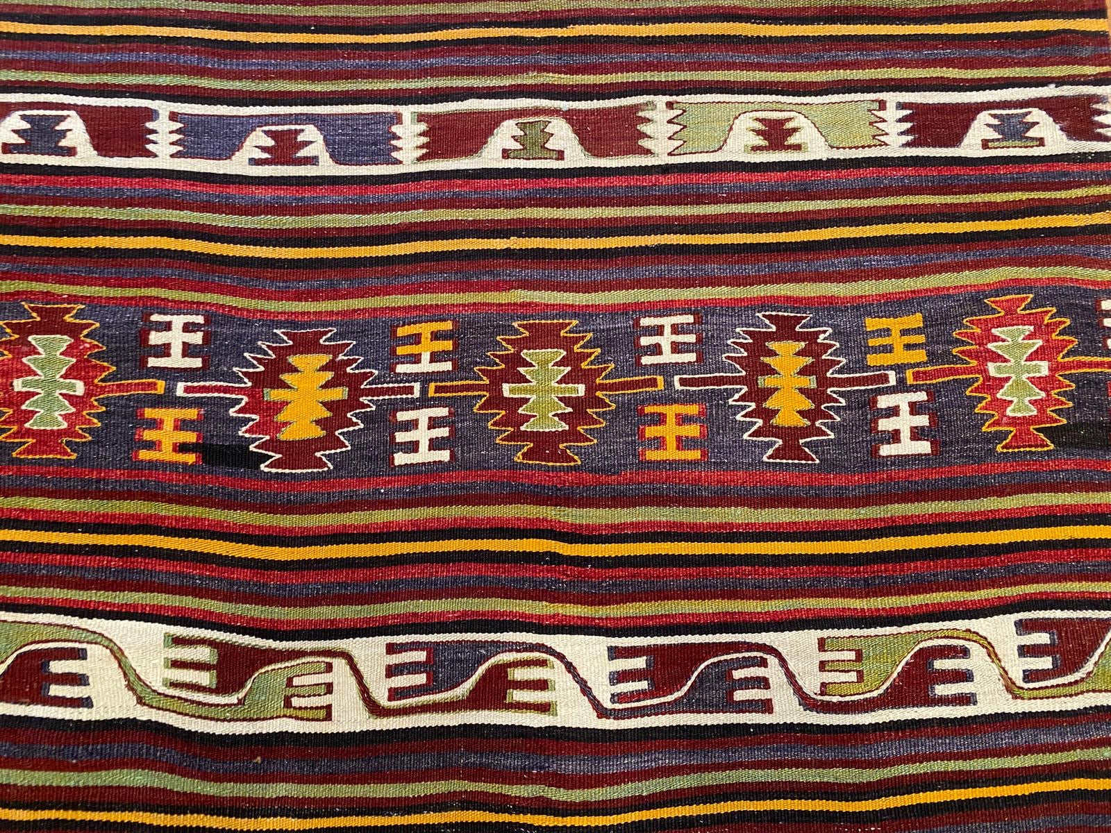 Nomadic Turkish Area Handmade Kilim Rug Cappadocia Rug Collection