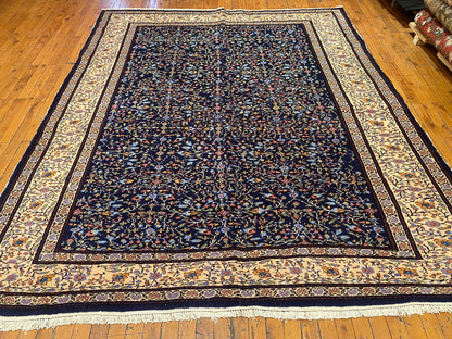 Handmade Turkish Floral Rug - Premium Vintage Oriental Carpet 6x7 Feet