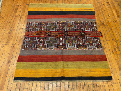 Vintage Turkish Kilim Rug 4"x5" - Handwoven Wool Carpet Cappadocia Rug Collection