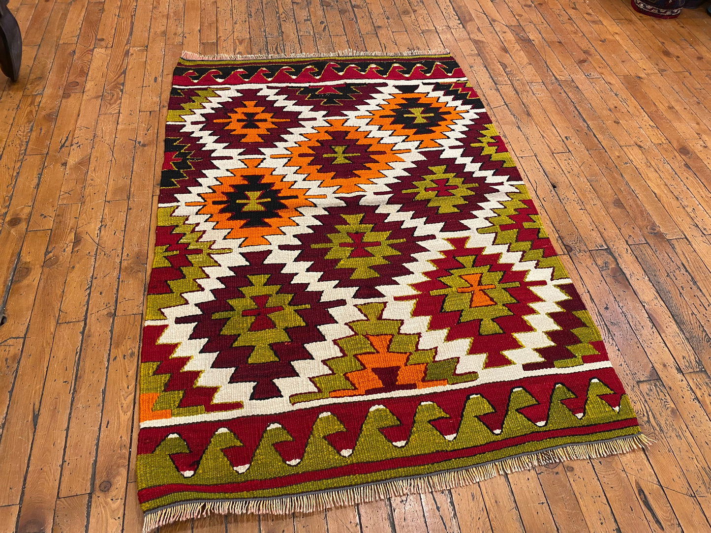 Colorful Wool Turkish Anatolian Kilim 3”x4” Cappadocia Rug Collection