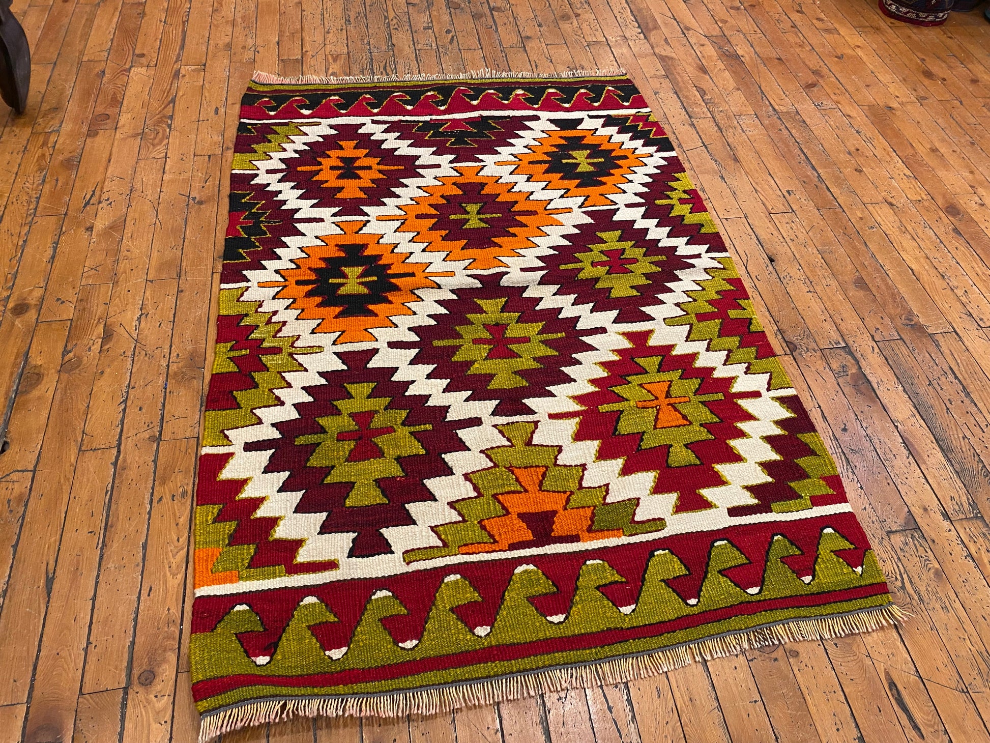 Colorful Wool Turkish Anatolian Kilim 3”x4” Cappadocia Rug Collection