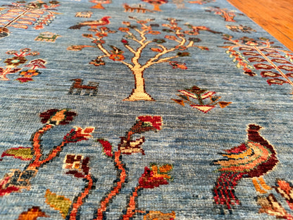 5x7 ft Traditional Tree of Life Handmade Wool Carpet | Authentic Hand Knotted Oriental Rug | Natural Dye Turkish Area Rug Cappadocia Rug Collection