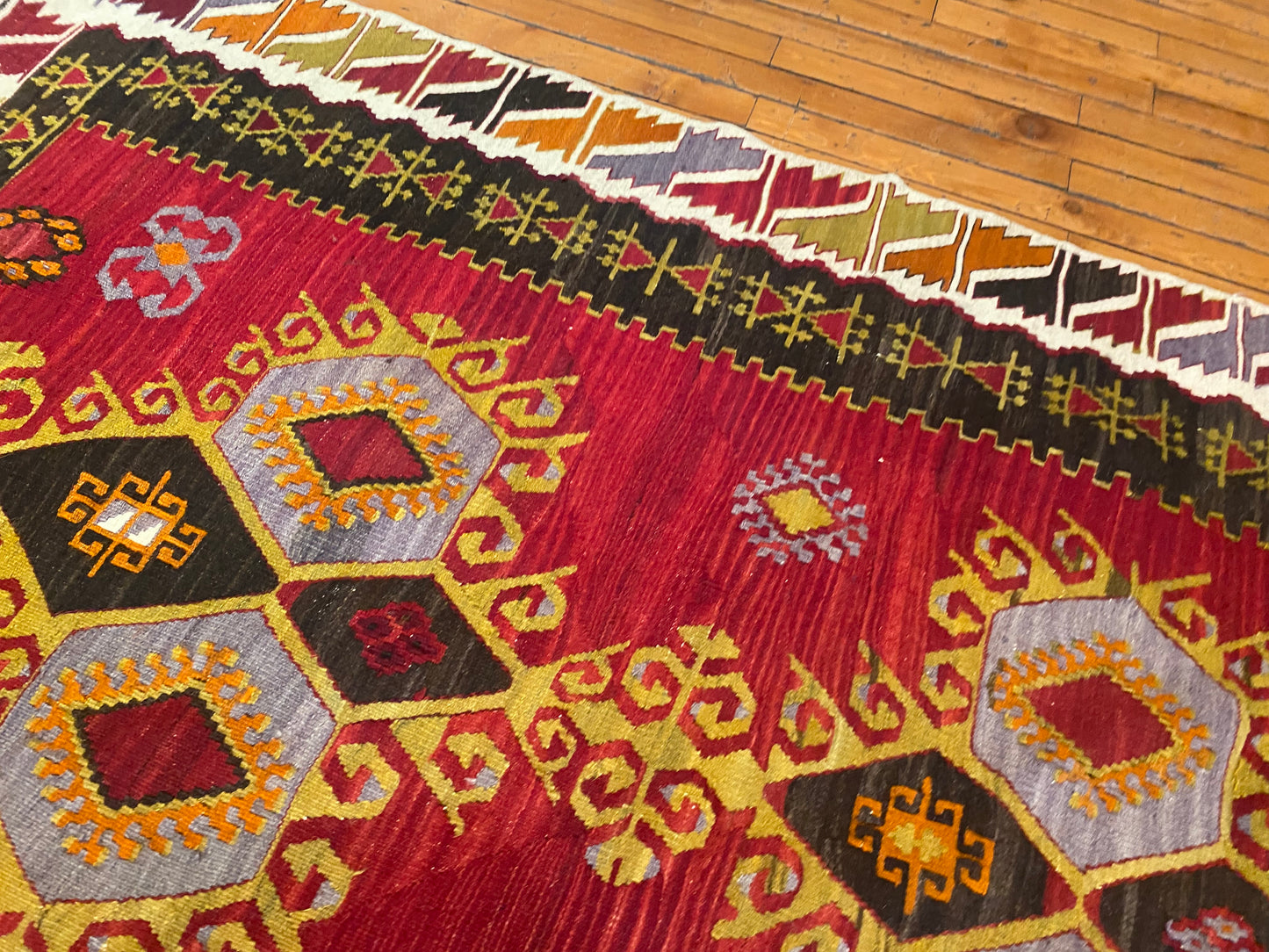 Cappadocia Antique Kilim Rug 4x6 ft - Authentic Turkish Handwoven Vintage Carpet