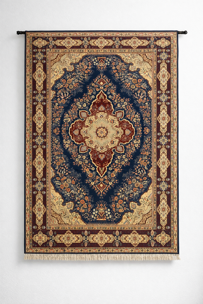 Medallion Saloon Area Rug 6x12 ft - Handwoven Turkish Kilim Runner