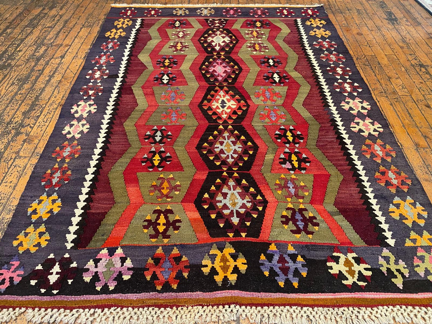 Tribal Area Handmade Turkish Kilim ,Wall Hanging Kilim Cappadocia Rug Collection