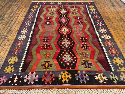 Tribal Area Handmade Turkish Kilim ,Wall Hanging Kilim Cappadocia Rug Collection