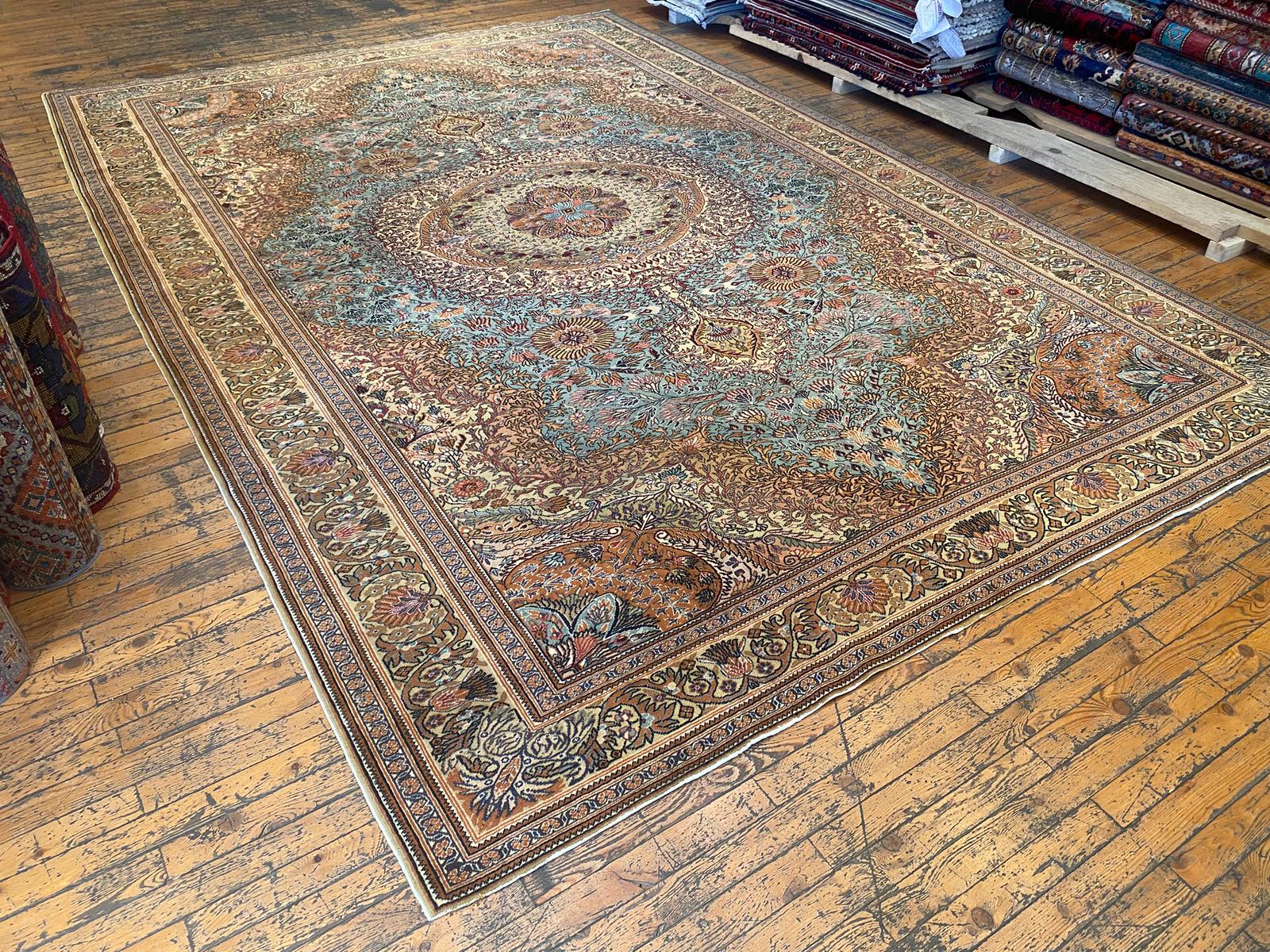 Medallion Design Handmade Turkish Area Carpet Cappadocia Rug Collection