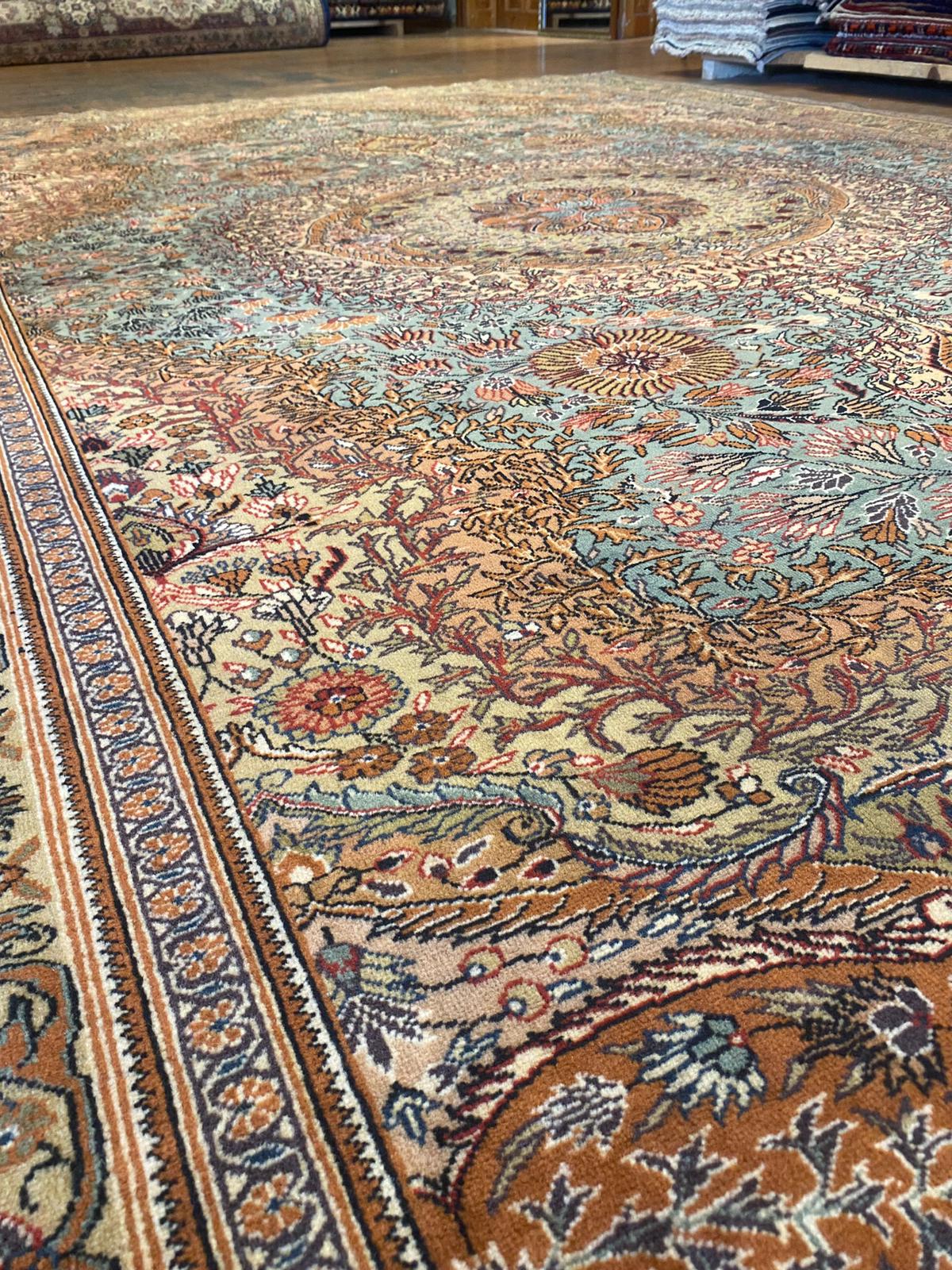 Medallion Design Handmade Turkish Area Carpet Cappadocia Rug Collection