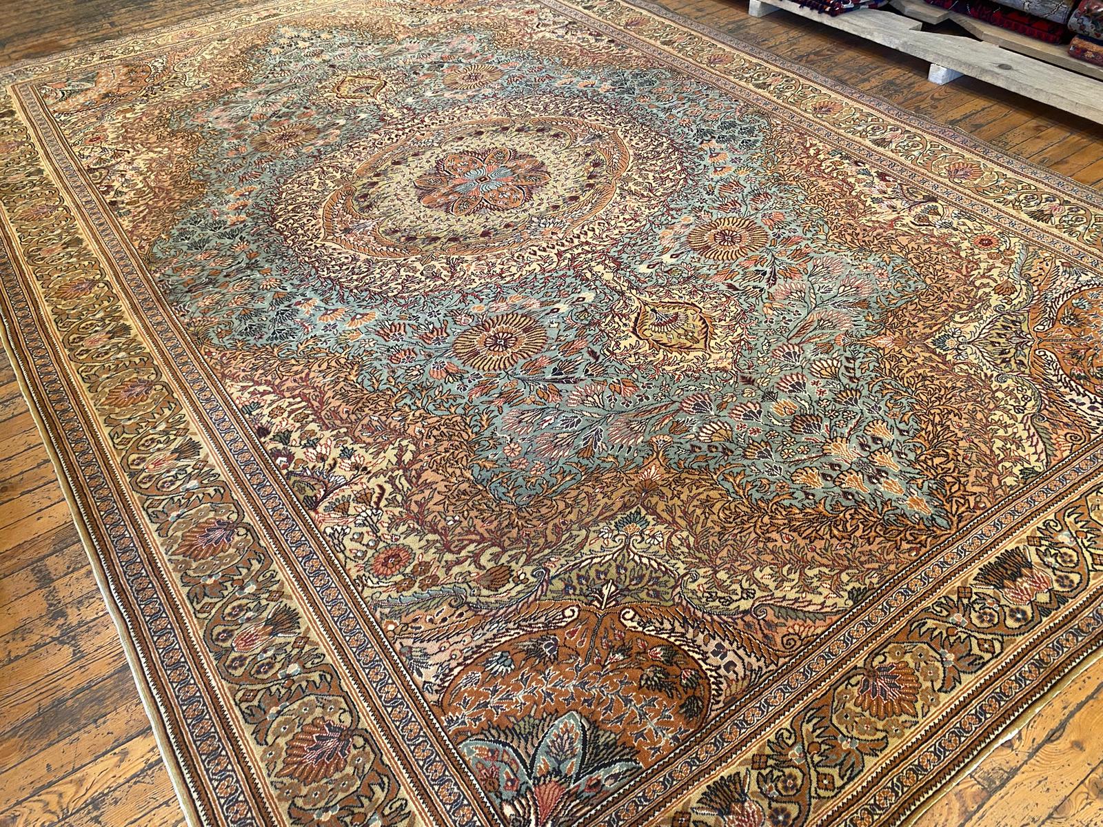 Medallion Design Handmade Turkish Area Carpet Cappadocia Rug Collection