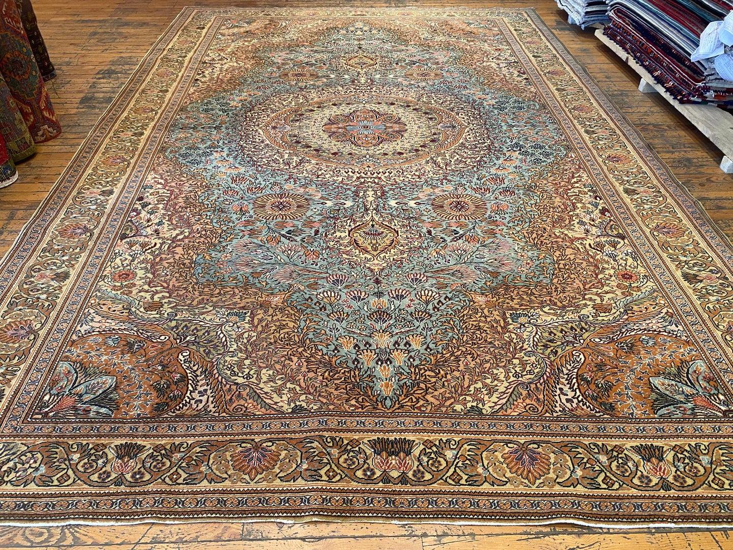 Medallion Design Handmade Turkish Area Carpet Cappadocia Rug Collection