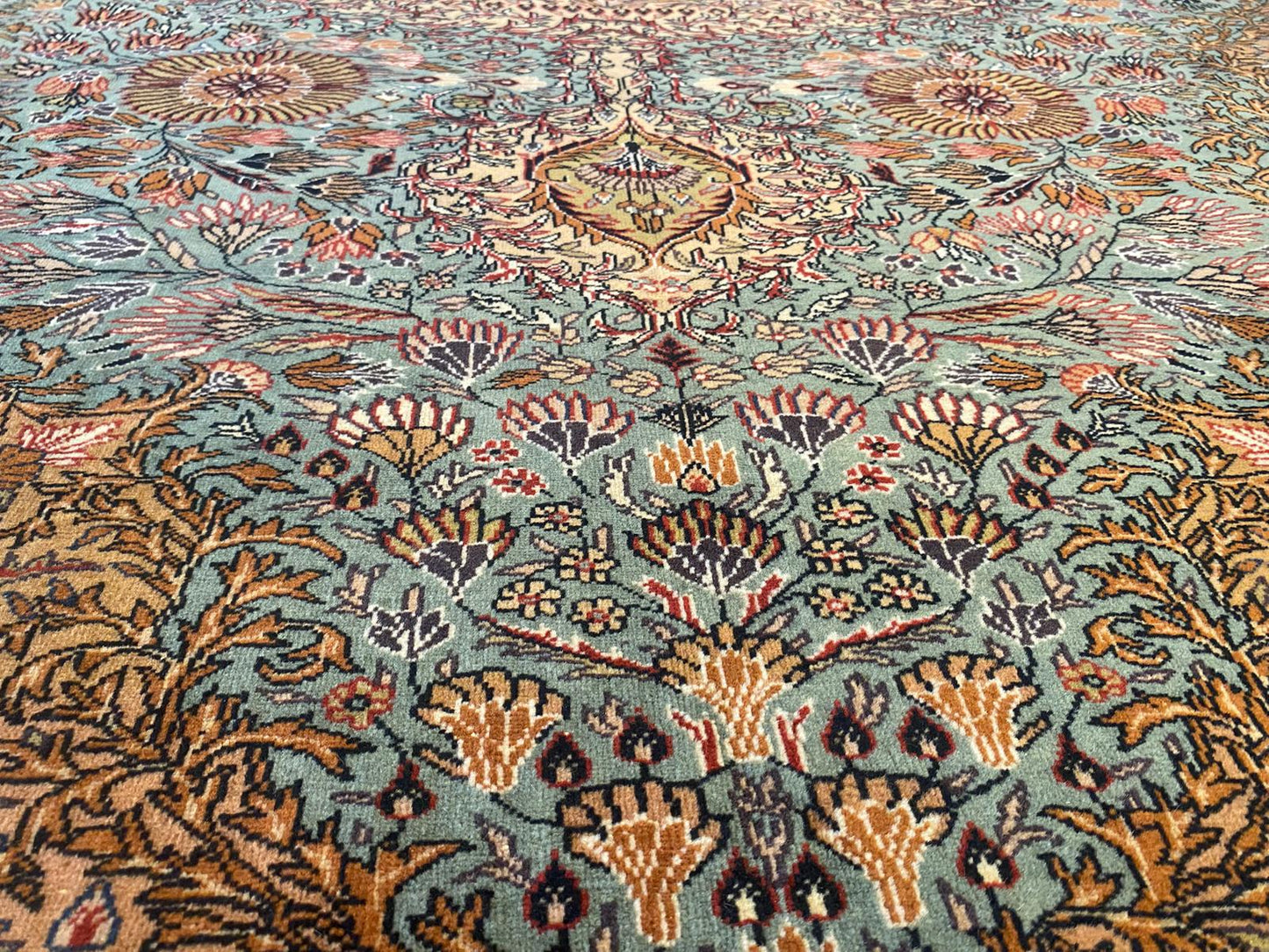 Medallion Design Handmade Turkish Area Carpet Cappadocia Rug Collection