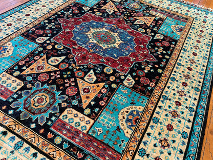 5x7ft Traditional Turquoise Saloon Carpet Cappadocia Rug Collection