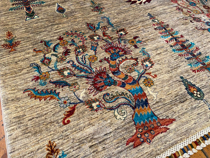 5x8ft Rustic Tree of Life Handmade Wool Carpet | Premium Turkish Rug Cappadocia Rug Collection