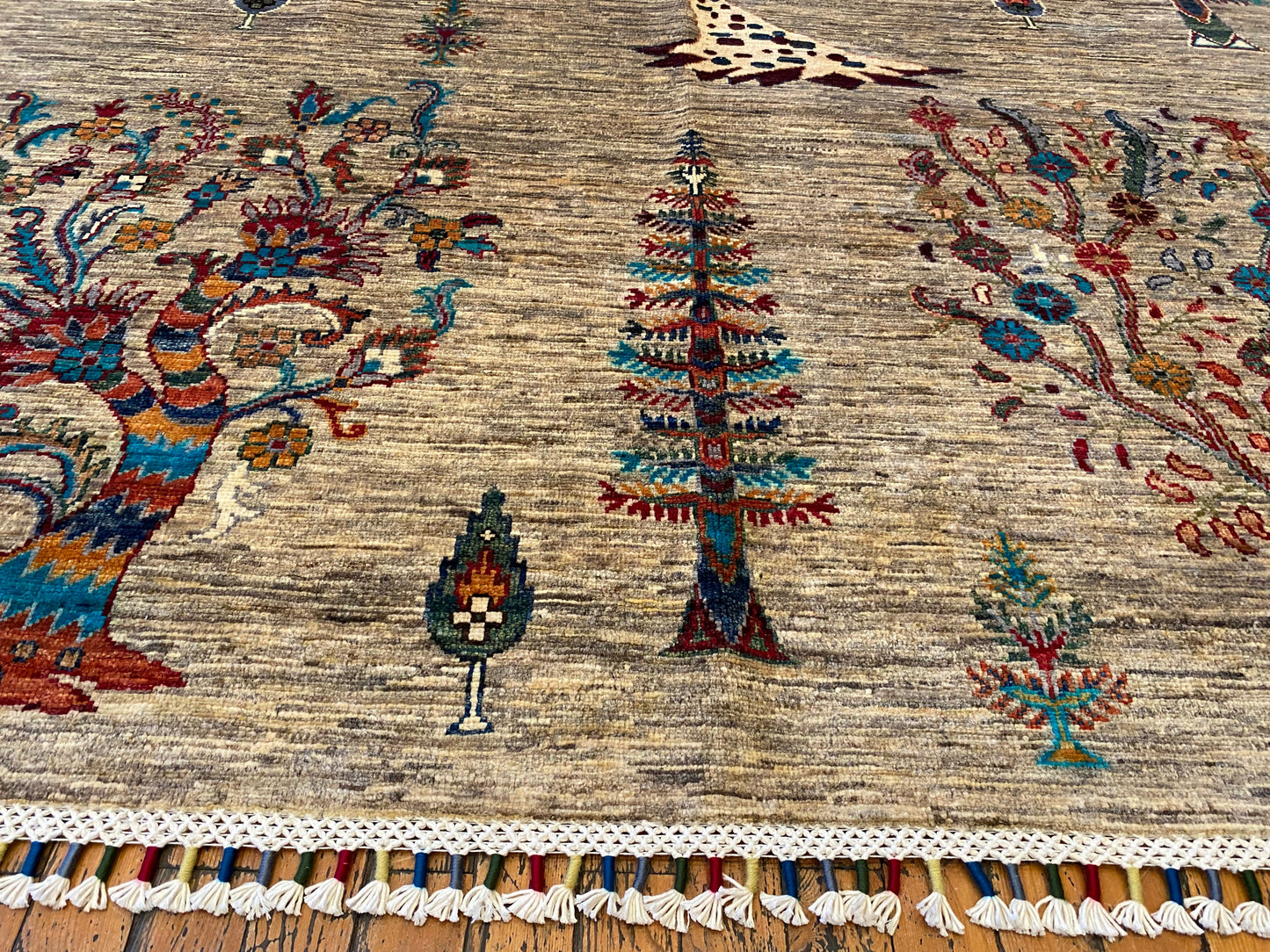 5x8ft Rustic Tree of Life Handmade Wool Carpet | Premium Turkish Rug Cappadocia Rug Collection