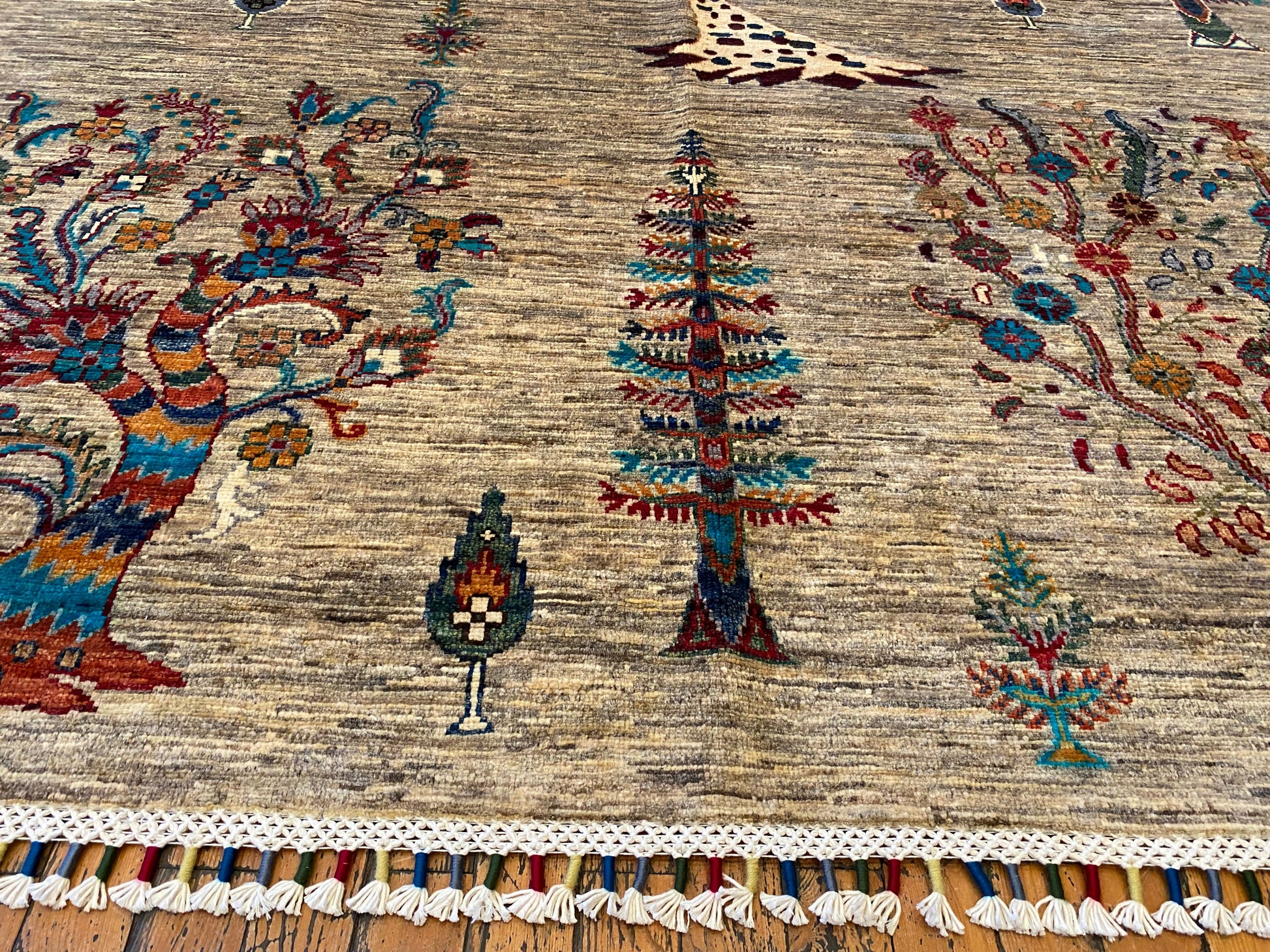 5x8ft Rustic Tree of Life Handmade Wool Carpet | Premium Turkish Rug Cappadocia Rug Collection