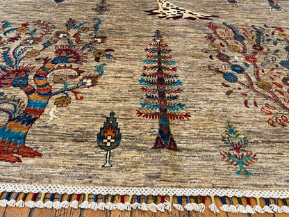 5x8ft Rustic Tree of Life Handmade Wool Carpet | Premium Turkish Rug Cappadocia Rug Collection