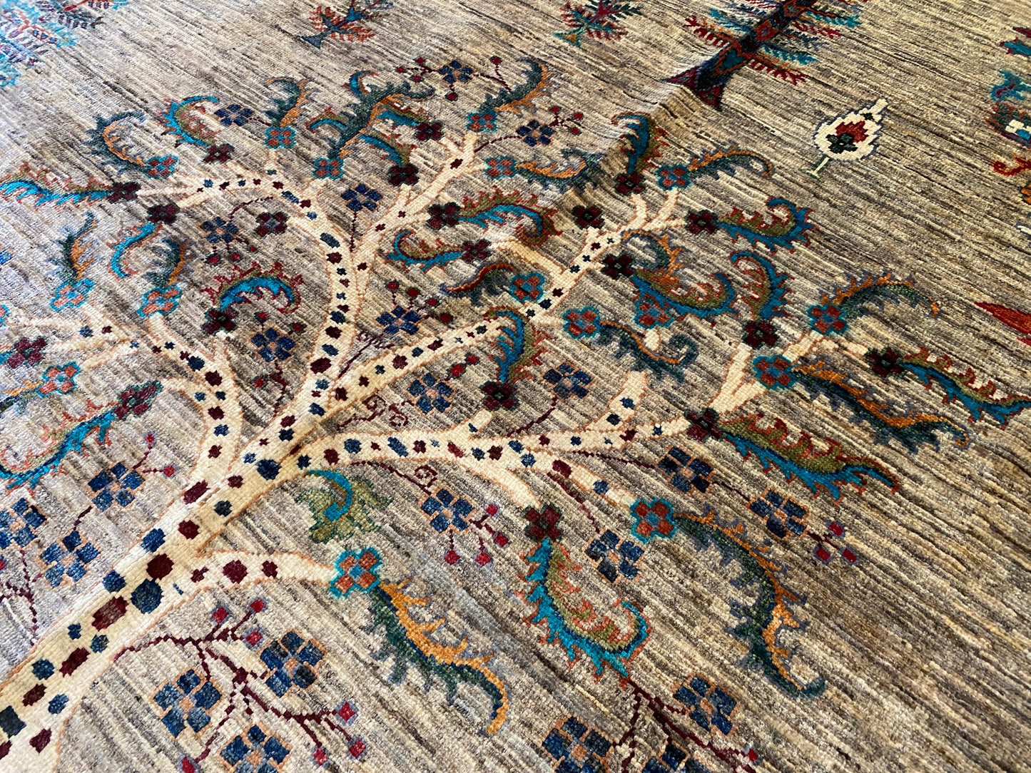 5x8ft Rustic Tree of Life Handmade Wool Carpet | Premium Turkish Rug Cappadocia Rug Collection