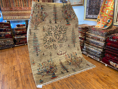 5x8ft Rustic Tree of Life Handmade Wool Carpet | Premium Turkish Rug Cappadocia Rug Collection