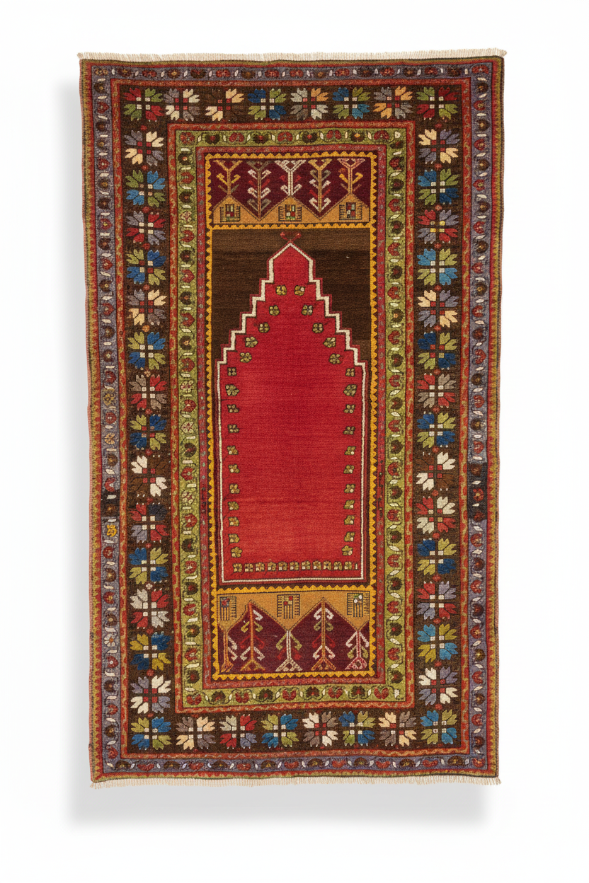 Anatolian Antique Rug - White Background Display