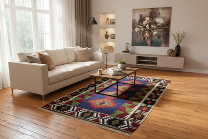 Anatolian Cappadocia Kilim Rug in living room