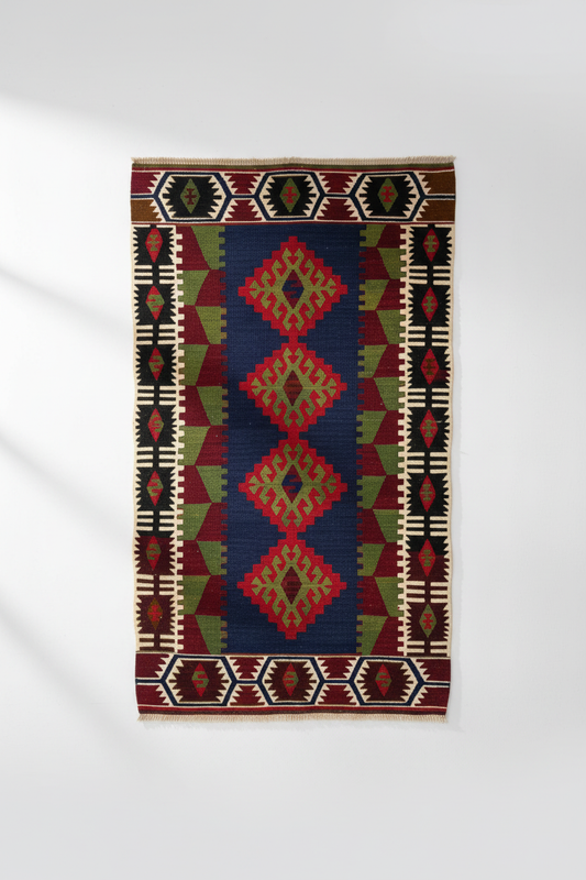 Anatolian Cappadocia Kilim Rug on white background