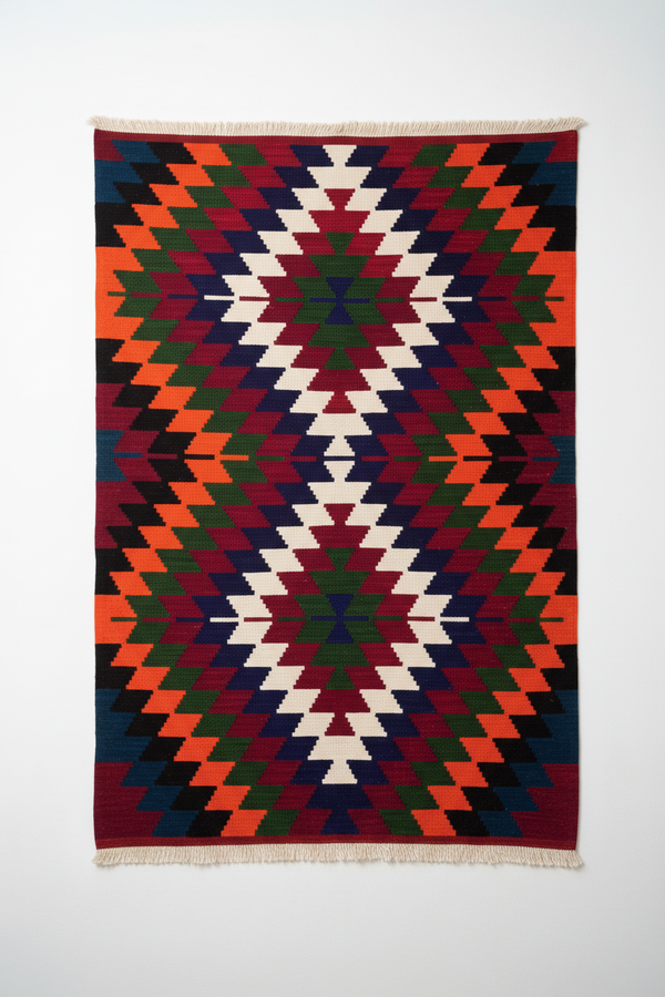 Authentic Anatolian Kilim Rug - Handwoven Turkish Flatweave 95x137cm (3'x4'7