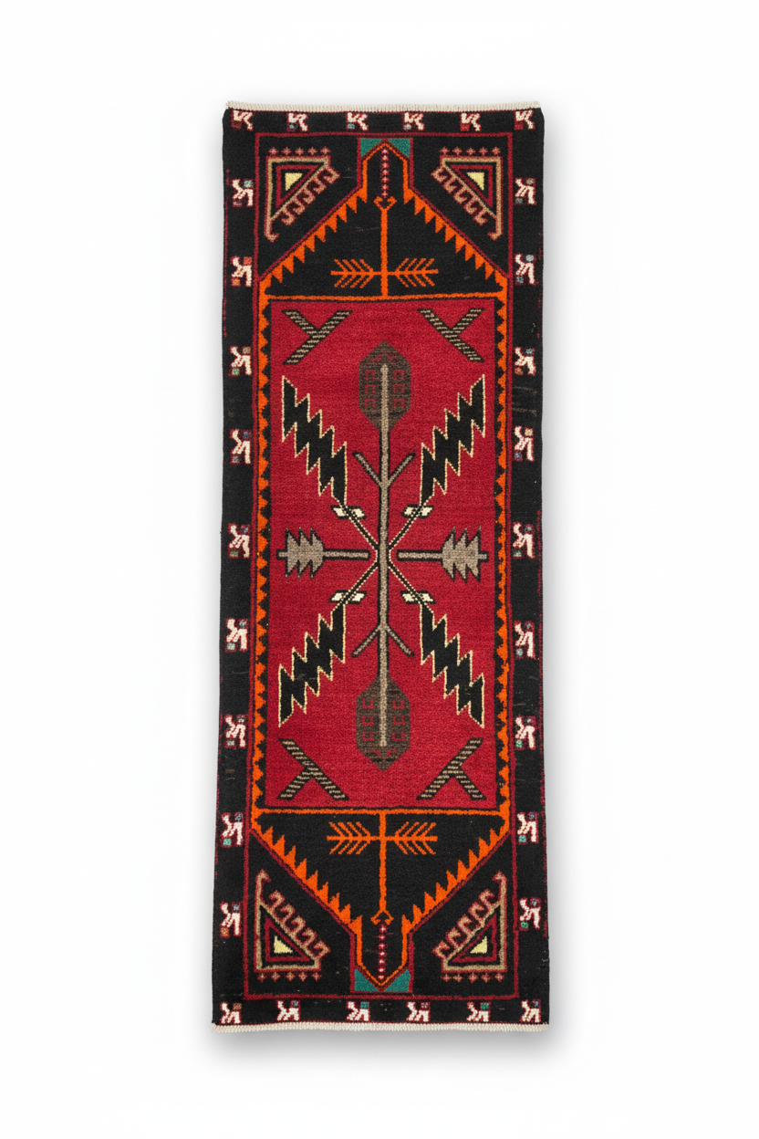 Anatolian rug 2x5 ft - Orijinal Halı Beyaz Arka Plan
