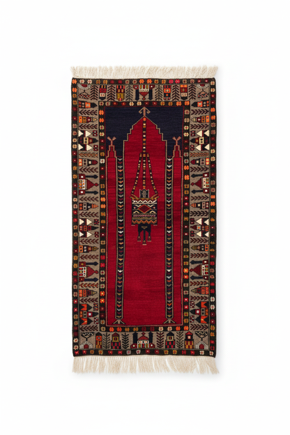 Anatolian Turkish Handmade Rug - White Background